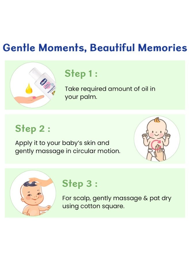 Chicco Baby Moments Massage Oil, New Advanced Non-sticky & Moisturizing Formula, Suitable for Baby’s Skin, Hair & Scalp, No Phenoxyethanol & Parabens (200ml) - Image 2